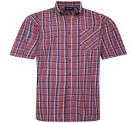 Espionage Mens Plus Size SH406 Check S/S Shirt 2XL Coral/Navy