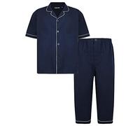 Espionage Men's Plus Size Short Sleeve Plain Pyjama in Navy 5XL