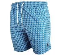 Espionage Mens Plus Size SW094 Geometric Print Beach Swim Shorts 3XL Blue
