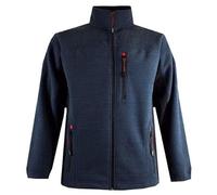 Espionage Men's Plus Size Textured Effect Fleece Full Zip Jacket Navy in 8XL