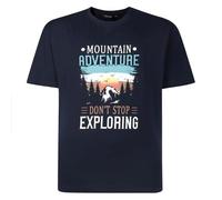 Espionage Mountain Adventure Print Tee for Men in Navy, 4XL