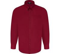 Espionage Plain Shirt Long Sleeve Button Down Collar Casual Mens Plus Size SH150 (UK, Alpha, 4XL, Plus, Regular, Wine)