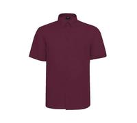 Espionage Plain Shirt Short Sleeve Chest Pocket Button Down Mens Plus Size SH149 (UK, Alpha, 5XL, Plus, Regular, Wine)