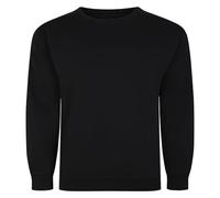 Espionage Plain Sweatshirt Long Sleeve Crew Neck Pullover Casual Mens Plus Size 2XL-8XL LW016A (UK, Alpha, XXL, Plus, Regular, Black)