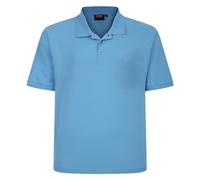 Espionage Polo Shirt Basic Plain Short Sleeve Casual Cotton Mens Plus Size P074 (UK, Alpha, 4XL, Plus, Regular, Mid Blue)