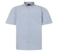 Espionage Shirt Geometric Print Short Sleeve Button Down Cotton Casual Mens Plus Size 2XL-8XL SH414 (UK, Alpha, 6XL, Plus, Regular, Blue/Green/Red)