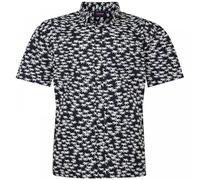 Espionage Shirt Palm Print Short Sleeve Button Down Cotton Casual Mens Plus Size 2XL-8XL SH411 (UK, Alpha, 5XL, Plus, Regular, Navy)