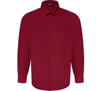 Espionage Shirt Plain Long Sleeve Button Up Collared Formal Mens Plus Size SH151 (UK, Alpha, 4XL, Plus, Regular, Wine)