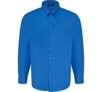 Espionage Shirt Plain Long Sleeve Button Up Collared Formal Mens Plus Size SH151 (UK, Alpha, 6XL, Plus, Regular, Cobalt)