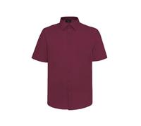 Espionage Shirt Plain Short Sleeve Button Up Collared Mens Plus Size SH147 (UK, Alpha, 6XL, Plus, Regular, Wine)