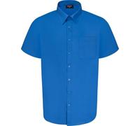 Espionage Shirt Plain Short Sleeve Button Up Collared Mens Plus Size SH147 (UK, Alpha, 6XL, Plus, Regular, Cobalt)