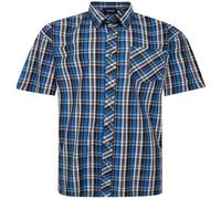 Espionage Short Sleeve Check Shirt for Men in Blue, 2XL