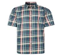 Espionage Short Sleeve Check Shirt for Men in Green, 4XL