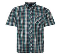 Espionage Short Sleeve Check Shirt for Men in Green, 7XL