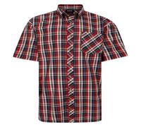 Espionage Short Sleeve Check Shirt for Men in Red, 4XL