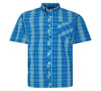 Espionage Short Sleeve Check Shirt for Men in Royal/Mint/Lemon 3XL