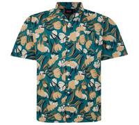 Espionage Short Sleeve Shirt for Men with Floral Print in Green, 2XL