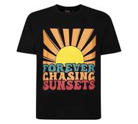 Espionage Short Sleeve T-Shirt for Men with Chasing Sunset Print in Chasing Sunset, 4XL
