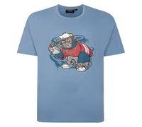 Espionage T Shirt Graffiti Graphic Printed Crew Neck Casual Top Mens 2-8XL T433 (UK, Alpha, 8XL, Plus, Regular, Mid Blue)