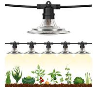 Espird Outdoor LED Grow Lights for Greenhouse 6-Light Waterproof String Grow Light, Full Spectrum LED Plant Grow Light Lamp, Waterproof Greenhouse Grow Lights for Seedling, Veg, Flower