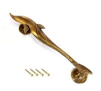ESPLANADE - 12" Dolphin Design Brass Door Handle - Single Piece | Home Decor | Door Decor | Brass Door Handle | Brass Door Pulls