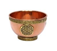 eSplanade 3-inch Copper Offering Altar Bowl with Compassion Design | Ritual Use, Incense Burner, Smudging Decorative Bowl for Home Decor, Housewarming Gift. (Flower of Life)