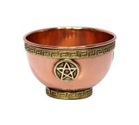 eSplanade 3-inch Copper Offering Altar Bowl with Compassion Design | Ritual Use, Incense Burner, Smudging Decorative Bowl for Home Decor, Housewarming Gift. (Pentacle)