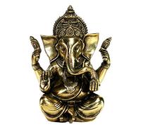 eSplanade 8" Brass Ganesha in Antique Finish | Pooja Puja Ganesh Ganesha Ganpati Ganapati Murti Idol (8" Ganesh Big)