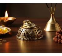 ESPLANADE Brass Balaji Charan Paduka for Car Dashboard Decoration, Vishnu Lakshmi Charan Paduka, Venkateshwara Swamy Idol Feet, Tirupati Balaji, Car Dashboard God Idol, Pooja Items for Pooja Room 3cm