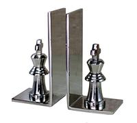 eSplanade Brass Chess King Book Ends or Book Shelf Organizer - Silver Plated - 7" Inches