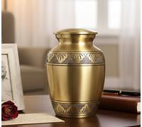 eSplanade Brass Cremation Urn,Memorial Container Jar Pot