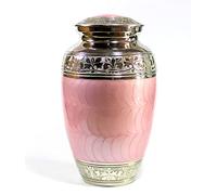 ESPLANADE Brass Cremation urn Memorial Container Jar Pot | Metal urns | Burial urn | Brass urn (Pink)