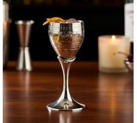 ESPLANADE Brass Engraved Wine Glass, Metal Goblet, Champagne Flutes, Royal Medieval Chalice Vintage Coupe, Diwali Gift, Wedding Anniversary Gift (Silver)