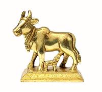 eSplanade Brass Kamdhenu Cow and Calf Sculpture - 6.5 cms | Kamadhenu Auspicious Idol | Good Fortune Statue