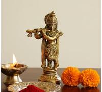 ESPLANADE Brass Krishna Statue | Gopal Gopala Idol Murti Idol (3.5" Krishna)