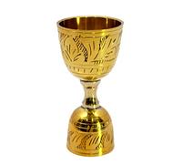 eSplanade Brass Liquor Peg Measuring Glass Jigger Bar Tool - Double Sided - 30 and 60 ml (Gold)