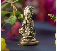 ESPLANADE Brass Lord Hanuman Idol Car Dashboard God Idol - 2.5" Inches Lord Balaji Murti for Desk Decor, Bajrangbali Statue, Hanuman Murti | Antique Decor Item | 100% Pure Brass, House warming Gift