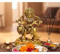 eSplanade Brass Maa Durga/MATA Rani Idol, Statue, Moorti, Murti for Home Mandir and Home Decor (6.5" Inches)