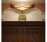 ESPLANADE Brass Panchmukhi Hanuman Wall Hanging Anjaneya Pavan Putra Bajrangbali Maruti Idol Murti Moorti Statue - 6" Inches