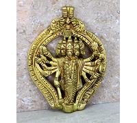 ESPLANADE Brass Panchmukhi Hanuman Wall Hanging Anjaneya Pavan Putra Bajrangbali Maruti Idol Murti Moorti Statue - 6" Inches