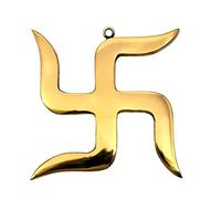 eSplanade Brass Swastik Sathiya Wall Hanging Yantra - 5.5" inches | Vastu | Fengshui | Goodluck, Auspicious, Religious symbols | Pooja Idols | Home Decor