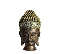 ESPLANADE Buddha Head Statue for Home Decor | Resin Buddha Face Showpiece for Living Room, Meditation, Office Table Desk, Shelf | Tibetan Buddhist Idol | Zen or Yoga Figurine Gifts | Copper, 12 Inch