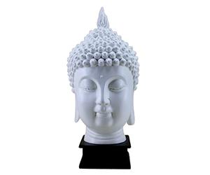 ESPLANADE Buddha Head Statue for Home Decor | Resin Buddha Face Showpiece for Living Room, Meditation, Office Table Desk, Shelf | Tibetan Buddhist Idol | Zen or Yoga Figurine Gifts | White, 10.5 Inch
