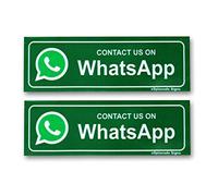 eSplanade Contact US ON Whatsapp Sign Sticker Decal - Easy to Mount Weather Resistant Long Lasting Ink Size (9" x 3")