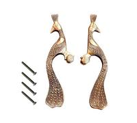 ESPLANADE - Designer Brass Peacock Door Handles - 2 pcs | 13" Inches, Golden