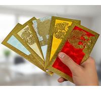 Esplanade Envelope for Cash Shagun Lifafa Set | Multicolour with Golden Detailing Envelopes for Gifting Money | Wedding Sagan, Eid, Rakhi, Festival, Family & Corporate (Tree Set of 10)