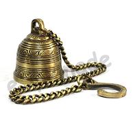 eSplanade Ethnic Indian Handcrafted Brass Temple Bell with Chain Standard Golden