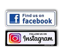 eSplanade Follow Us on Instagram and Facebook Sign Sticker Decal - Easy to Mount Weather Resistant Long Lasting Ink
