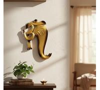 ESPLANADE Ganesha Ganesh Wall Door Hanging | OM Aum Wall Hanging | Decorative Accessories - Home Decor | Wood - 11.5" Inches - Golden