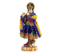 ESPLANADE Hand-carved Lord Kishan Krishna Murti Idol Statue Sculpture - Resin - 11" Inches - Multi